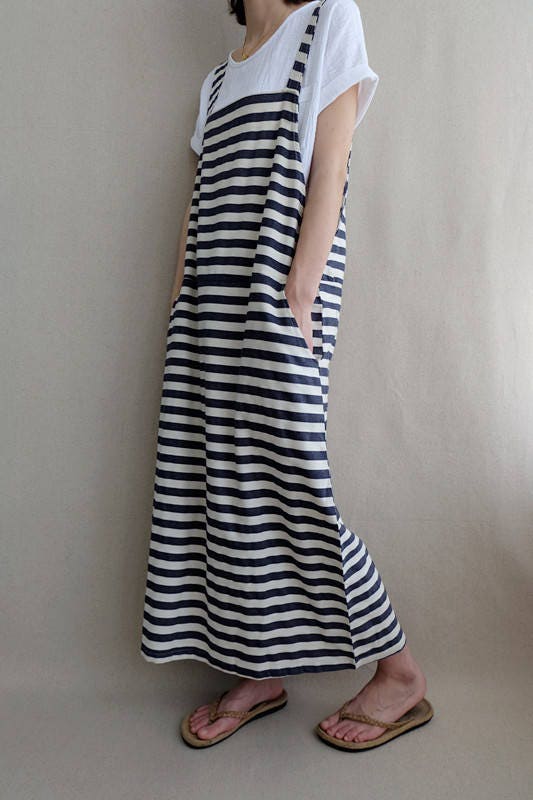 Women Comfortable Strap Dress Cotton Casual Striped Vest - Etsy Canada