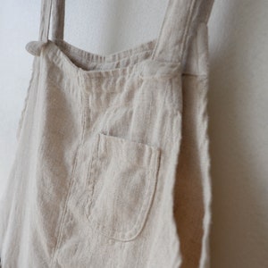 Linen Overalls For Women, Casual Linen Jumpsuits Garden Trousers With Pockets, Loungewear Harem Pants, Organaic Clothes Natural Linen Romper image 8