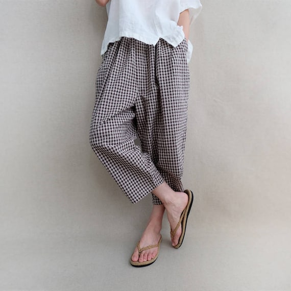 Wide leg winter plaid wool pants women 5417 Wide leg winter plaid wool pants women 5417