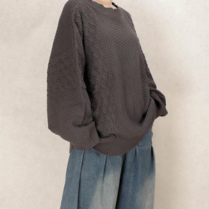 Loose Knit Sweater: Women&#39;s Round Neck Pullover, Plus Size