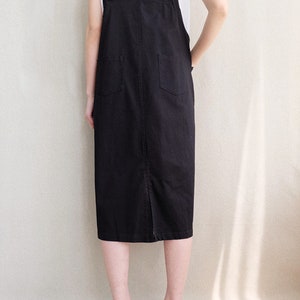 Sturdy Apron Dress Cotton Vest Dress Strap Dress Women, Adjustable Tunic Dress Comfortable Pinafore Dress With Pockets image 3