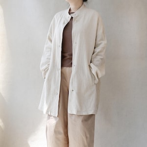 Linen Duster Coat: Lightweight Spring Summer Cardigan Jacket