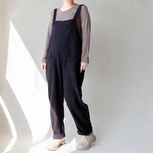 Linen Overalls For Women, Casual Linen Jumpsuits Garden Trousers With Pockets, Loungewear Harem Pants, Organaic Clothes Natural Linen Romper image 5