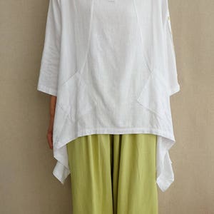 Women White Linen Tops Long Sleeve Blouse Asymmetrical Shirt - Etsy