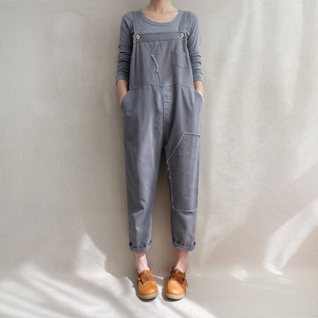 Women Leisure Cotton Dungarees Linen Overalls Summer Cotton Etsy UK