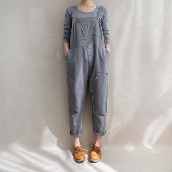 Distressed Style Cotton Dungarees Linen Overalls Women, Summer Cotton  Jumpsuits Pants, Loose Bib Overalls Wide Leg Pants With Pockets 