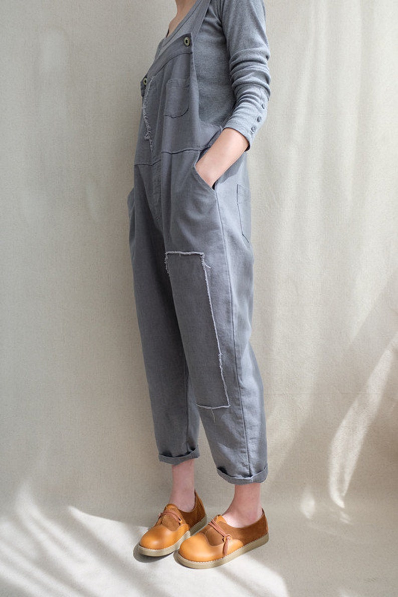 Women Leisure Cotton Dungarees Linen Overalls Summer Cotton Etsy
