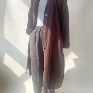 Retro Corduroy Long Coat: Lightweight Fall Jacket with Pockets