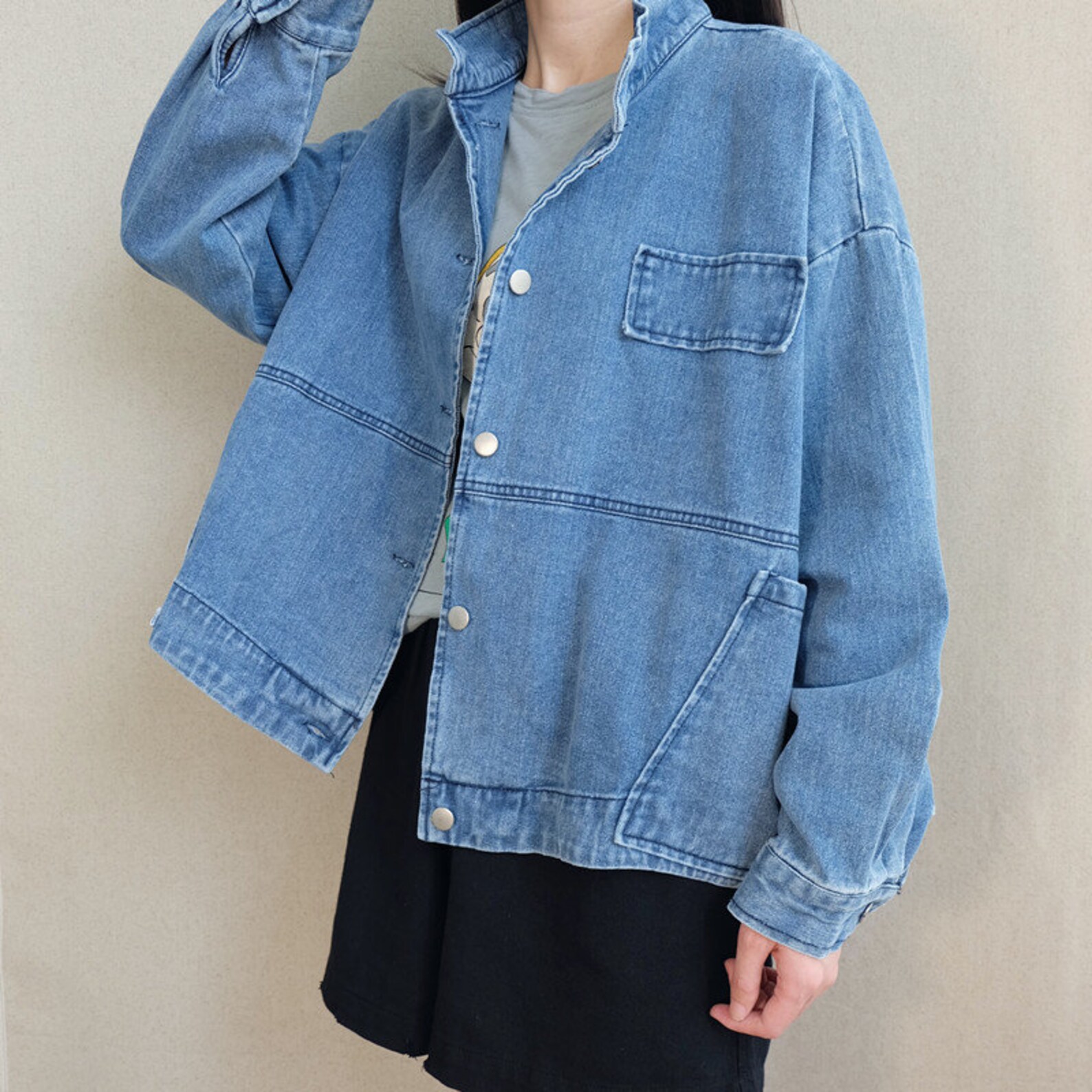 Women Short Denim Jackets Cotton Lightweight Coat Comfortable Etsy