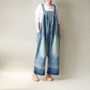 Wide Leg Denim Overalls: Retro Cargo Jumpsuit with Pockets, Adjustable Bib Twill Dungarees XS-2XL