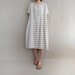 Women Sundress Leisure Dress Summer Linen Striped Dress Cotton Casual Tunic Dress With Button, Boho Dress Beach Wear Handmade Clothing