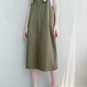 Sturdy Apron Dress Cotton Vest Dress Strap Dress Women, Adjustable Tunic Dress Comfortable Pinafore Dress With Pockets image 8