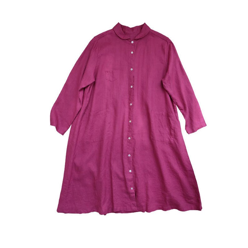 Women Casual Tunic Shirt Dress Summer Linen Simple Dress Etsy