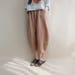 Women Calf-length Pants Cotton Capri Pants Elastic Waist Linen Zen Pants Harem Pants Summer Pants Wide Leg Pants 