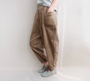 Pantalon Jogging Femme En Velours Côtelé | Taille Haute Baggy Chaud | Pour Sport, Loisir, Hiver