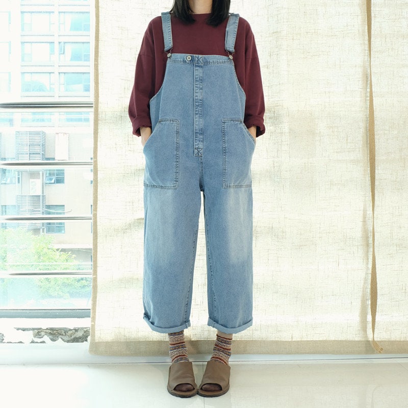 Leesechin Overalls Denim Stretch Straight Leg Jeans Overall Regular Fit - View #9