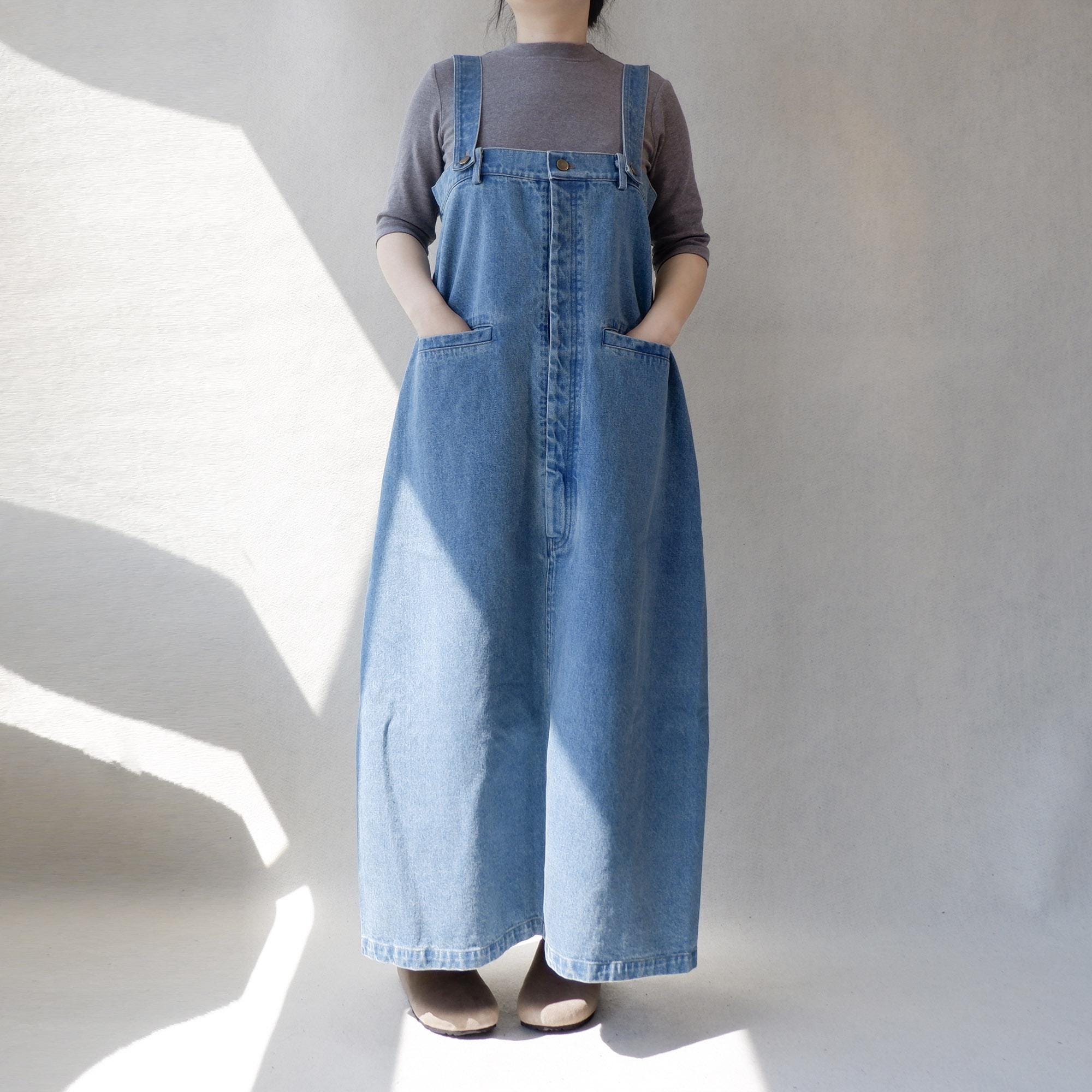 Pinafore Dress Denim Black - Etsy