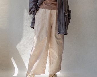 Pantalones de algodón estilo globo: pantalones anchos, holgados y con bolsillos
