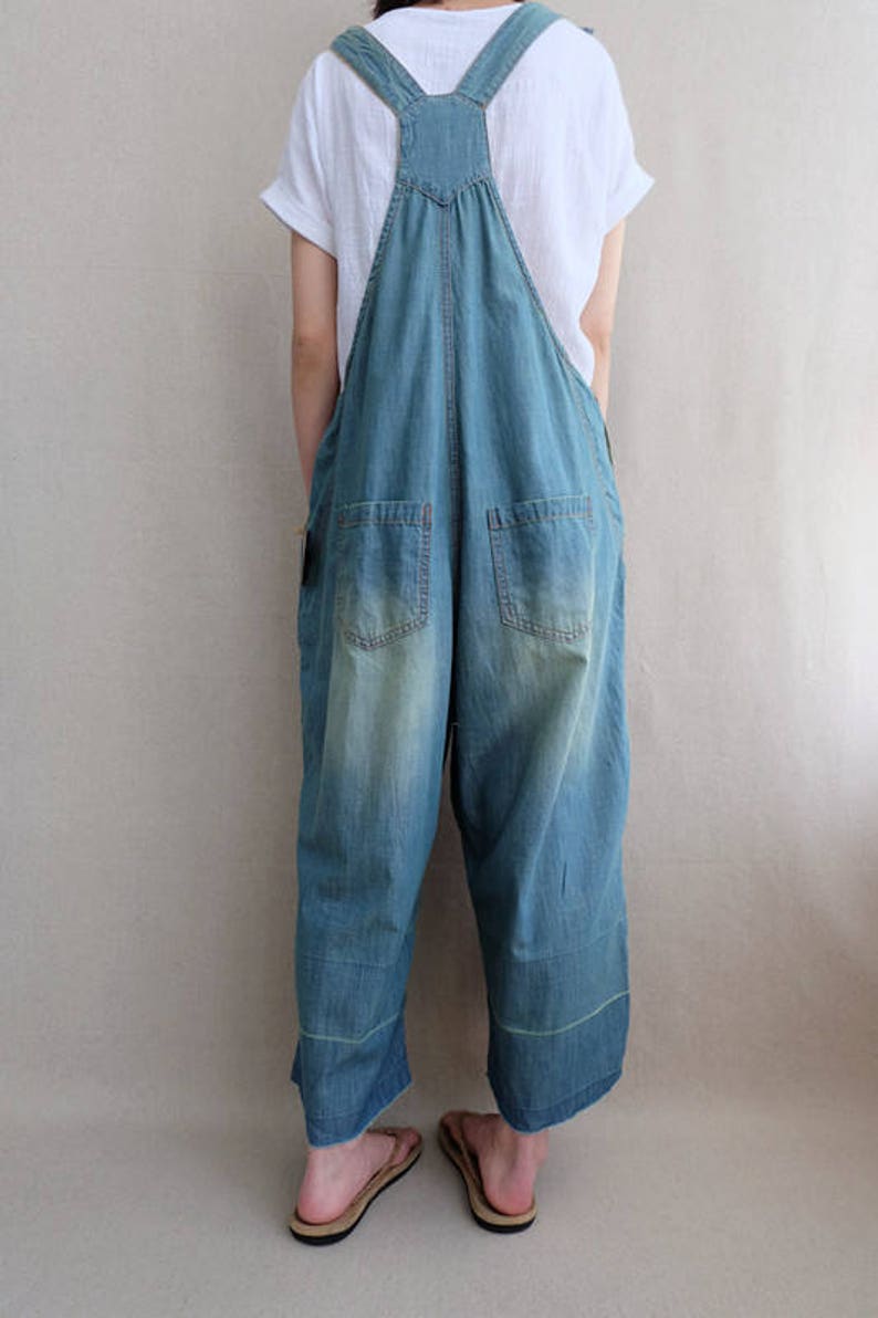 Women Casual Denim Overalls Cotton Jumpsuits Bib Loose Etsy