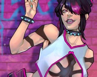 Juri Han Print, Anime Art Print