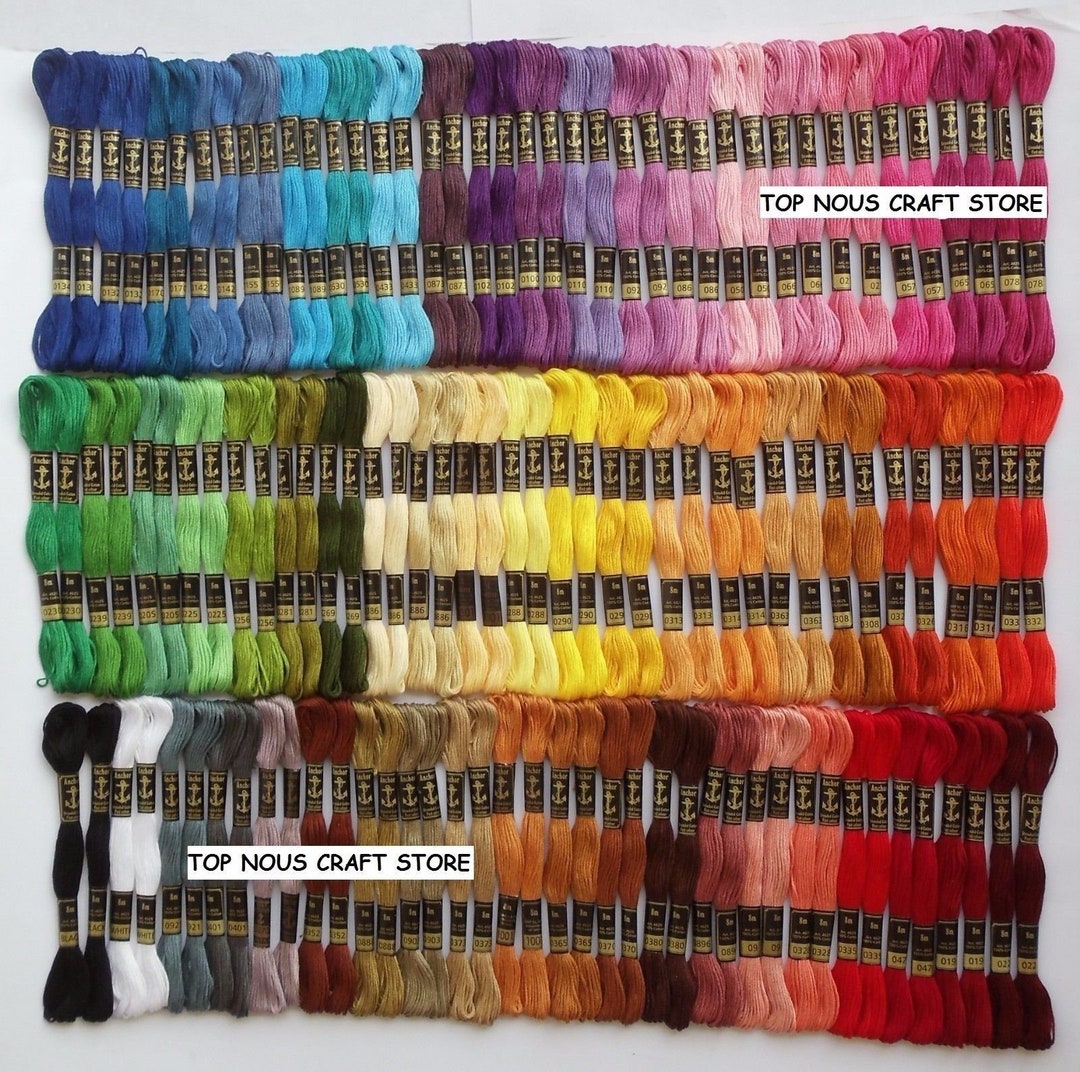 120 Anchor Cross Stitch Embroidery Cotton Thread Floss/ Skeins in Solid