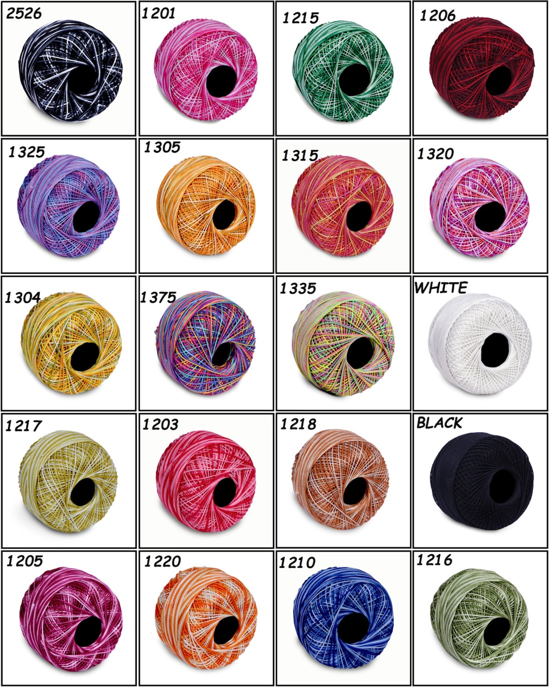 Choose 1 Variegated / Multi Color Crochet Cotton Thread Knitting Yarn