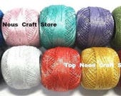 10 X 20 grams Cotton Lurex Jari Yarn Thread-Crochet Lace Knitting Embroidery US1 10 X 20 grams Cotton Lurex Jari Yarn Thread-Crochet Lace Knitting Embroidery US1