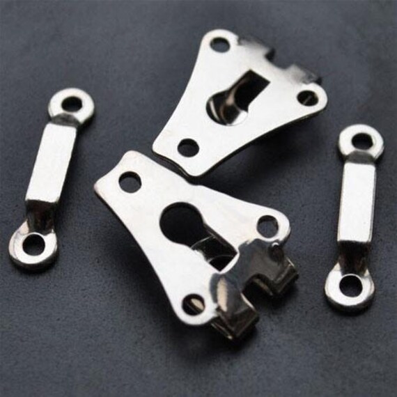 Set 12 Ganci E Occhielli In Metallo Per Cucire: Riparazione Pantaloni, Gonne, Abiti | Argento - 2