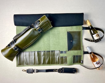 Handmade Leather Knife Roll: Personalized Chef Gift, Canvas Lining