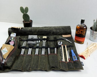 BBQ Bag, Barbeque Knife Bag, BBQ Roll,Gift for him, BBQ Case, Grill Roll, Grill Bag, Outdoor Bag, Chef Gift, Knife Bag, Valentine's Day Gift