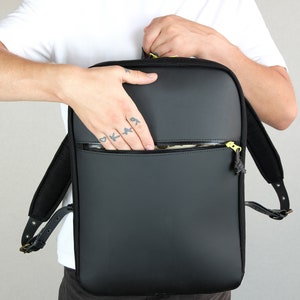 Elegant Business Casual Rucksack for Men, Canvas Work / Travel Backpack, Slim Minimalist Valentine's day gift, Japanese Style luggage