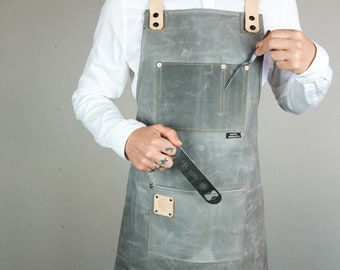 BBQ Apron, Leather Apron, Chef Apron, Barista Apron, Mens Apron, Valentine's day gift ,Personalised Gift , Personalized Full Leather Apron