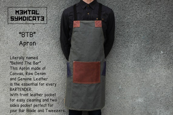 Personalized Men Barista Apron Hair Stylist Apron Leather Etsy