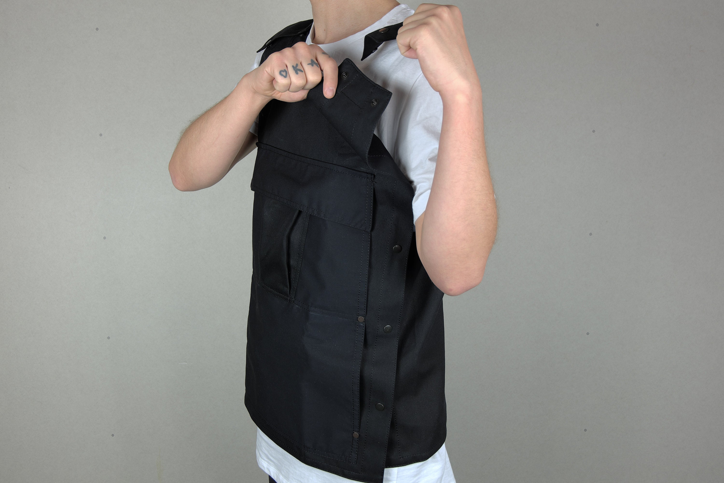 Black Cotton Moleskin Utility Vest: Personalized Tactical Apron - Etsy