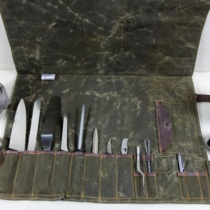 Custodia portacoltelli personalizzata fatta a mano, idea regalo sorprendente per chef, custodia portacoltelli per barbecue, regalo personalizzato per le vacanze estive con barbecue