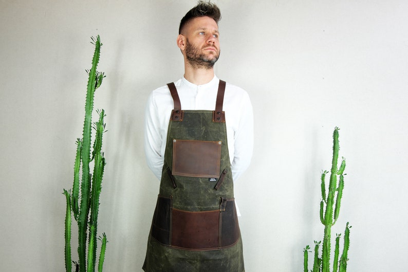 Chef Apron, Bartender Apron, Chef Gift, Barista Gift, Bartender Gift,Barista Apron, Fathers Day Gift, BBQ Apron, Grill Apron, Gift for him image 3