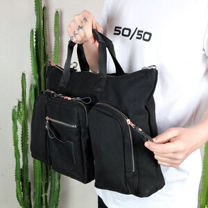 Messenger Bag, Black casual Bag, Laptop Bag, Bartender tool Bag, Personalized custom Bag, Black Handbag, Computer Bag, Handmade Bag image 6