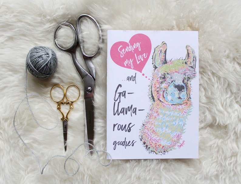 DIY Llama Sending my love Card Printable PDF Download image 2