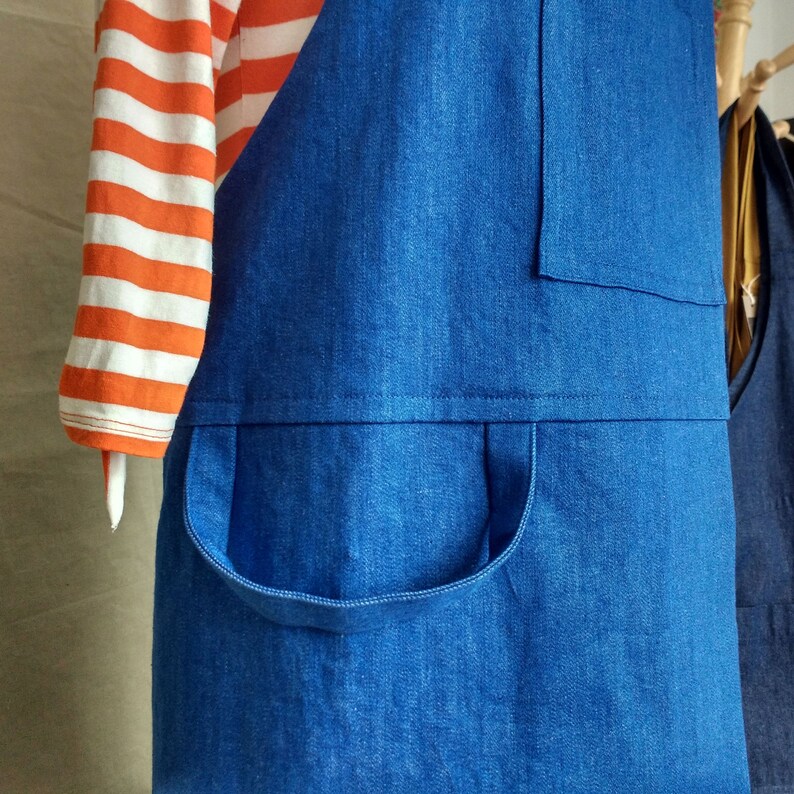 Pottery Apron VioletBlue Denim Crossback Apron Split Front Etsy