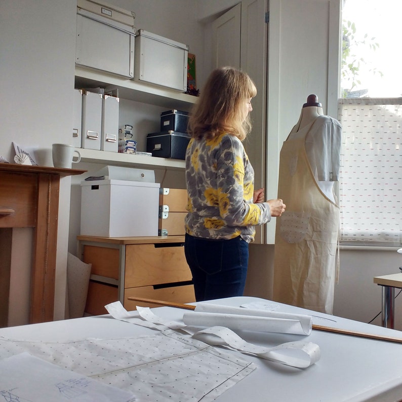 Pottery Apron VioletBlue Denim Crossback Apron Split Front Etsy