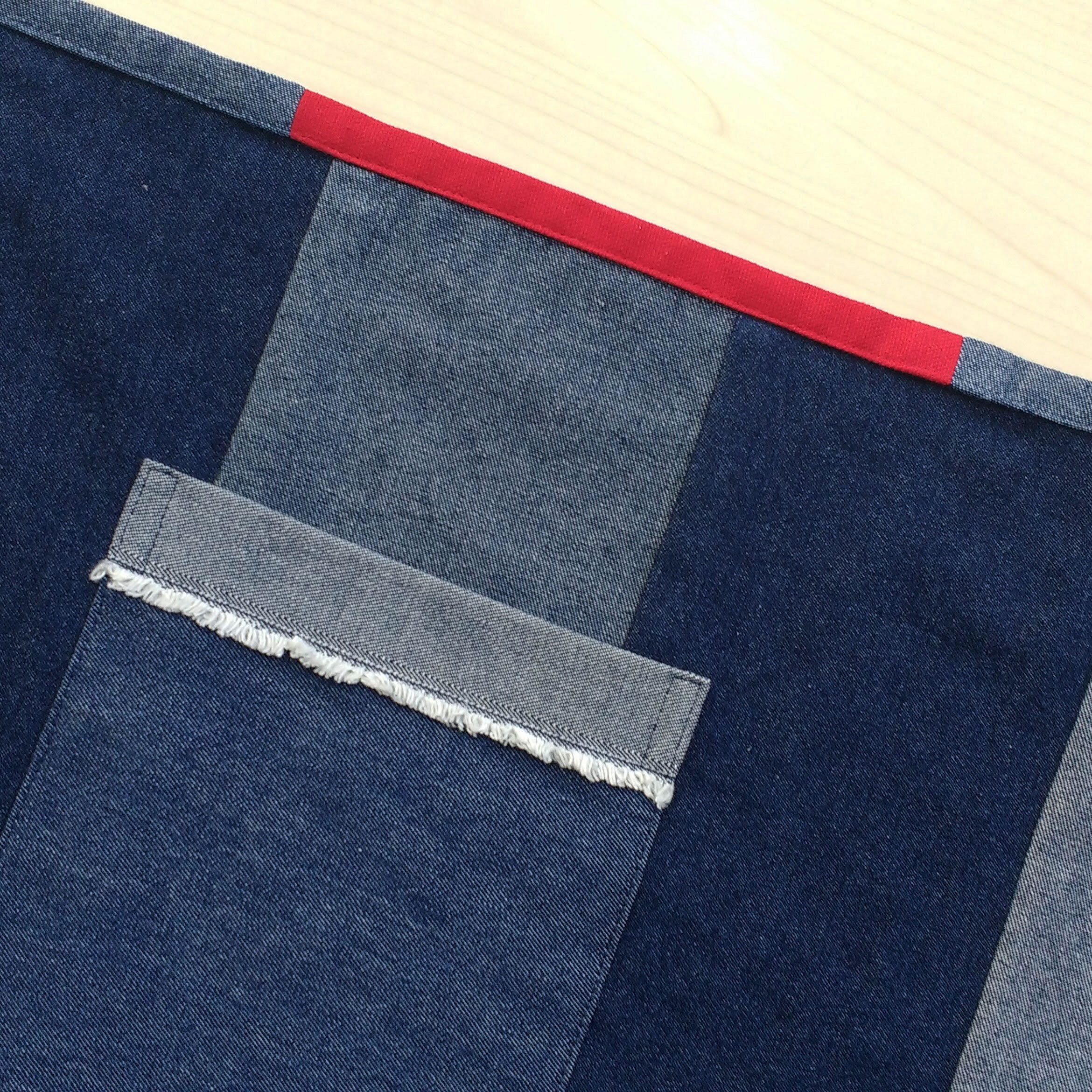 Denim Patchwork Apron 20 Piece Boro Style Apron One Of A Etsy