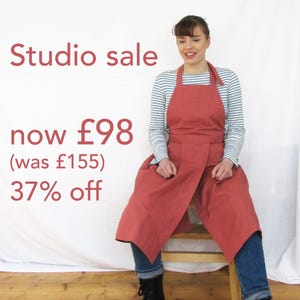 Pleated Canvas Split Leg Apron: Pottery, Art, & Maker Workwear