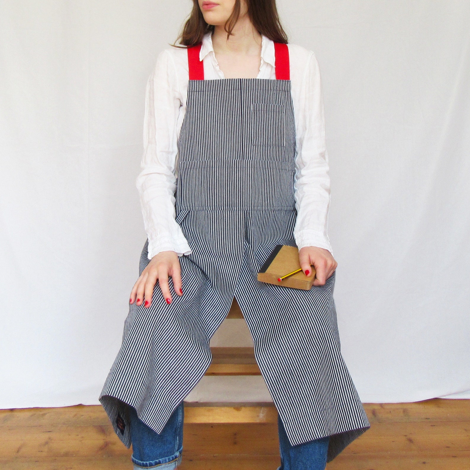 Tablier De Poterie Imperméable En Toile - Couleur Kaki, à Jambes Fendues, Neuf Avec étiquettes