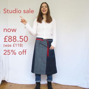 One-of-a-kind Denim Patchwork Apron, Japanese Boro Inspired, Rustic contemporary style. Quality Upcycled Fabrics No16:1