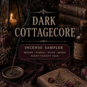 Dark Cottagecore Incense Sampler Moody Floral Wood Smoke Scent Variety Pack