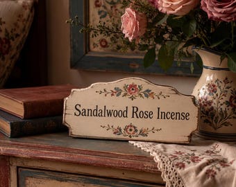 Sandalwood Rose Incense: Cozy Cottage Home Fragrance Sticks or Cones