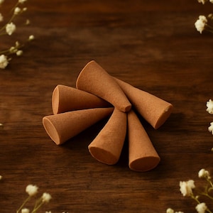Winter Plum Incense – Cozy Fruity Floral Aroma, Handmade Holiday Scent Wood Cones