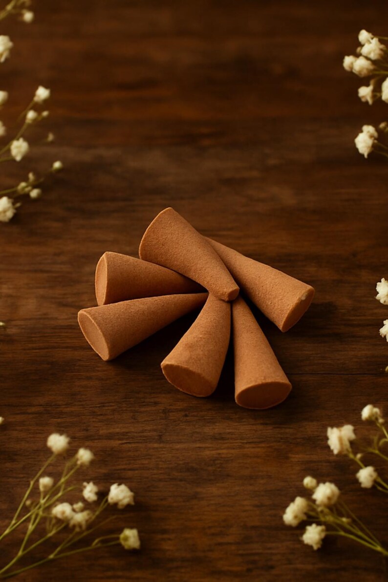 Winter Plum Incense – Cozy Fruity Floral Aroma, Handmade Holiday Scent Wood Cones