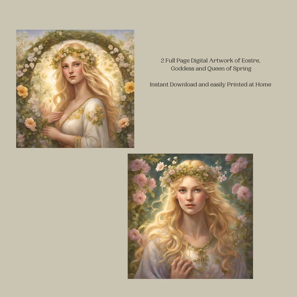 Eostre Goddess of Spring Digital Download: Ethereal Art for Renewal and Inspiration