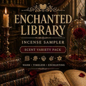 Enchanted Library Incense Sampler Rose Vanilla Bookish Scent Variety Pack